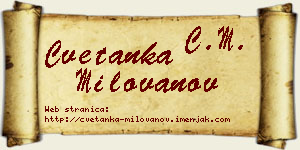 Cvetanka Milovanov vizit kartica